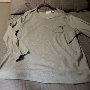 Quacker Factory Gray Long Sleeve Lightweight Top